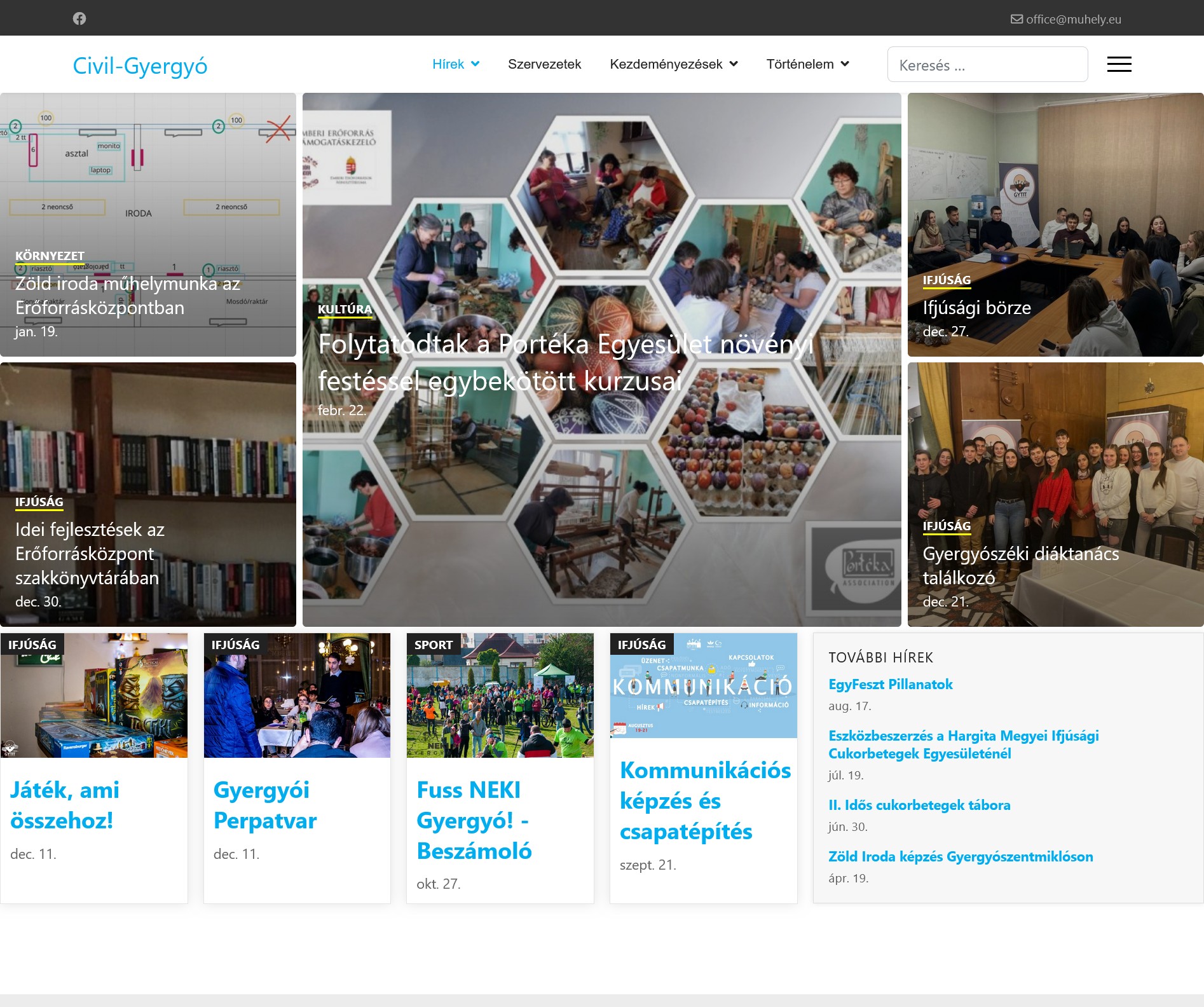 Idei fejlesztések a civil-gyergyó.ro portálon