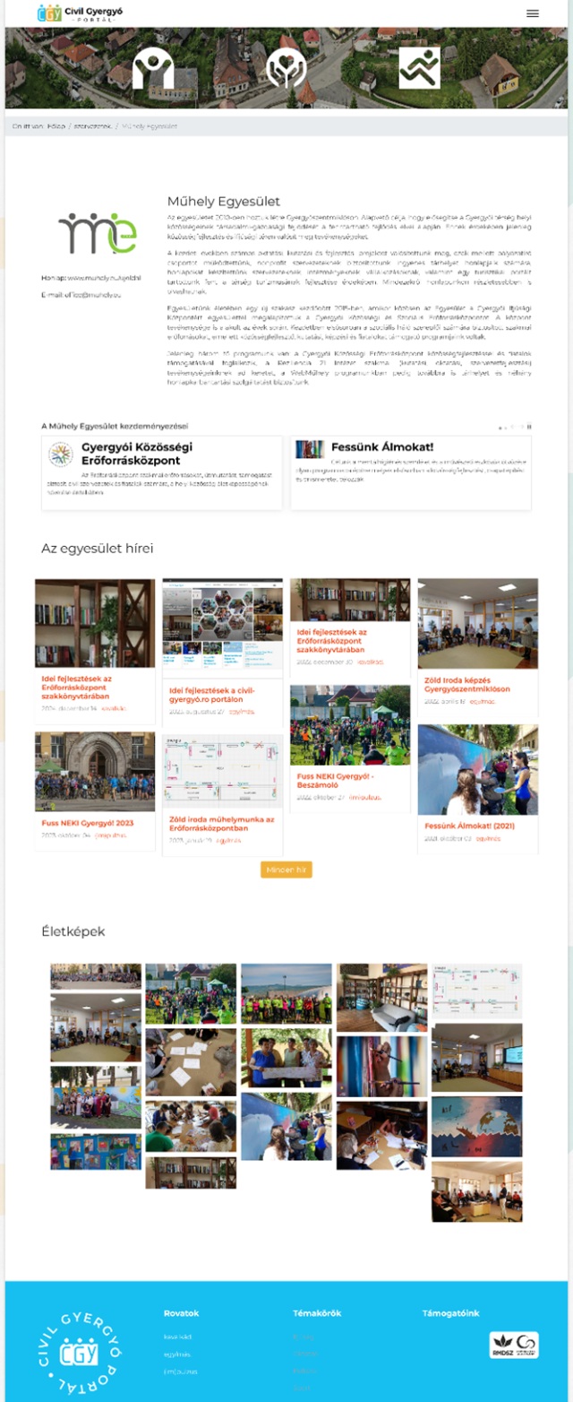Idei fejlesztések a civil-gyergyó.ro portálon